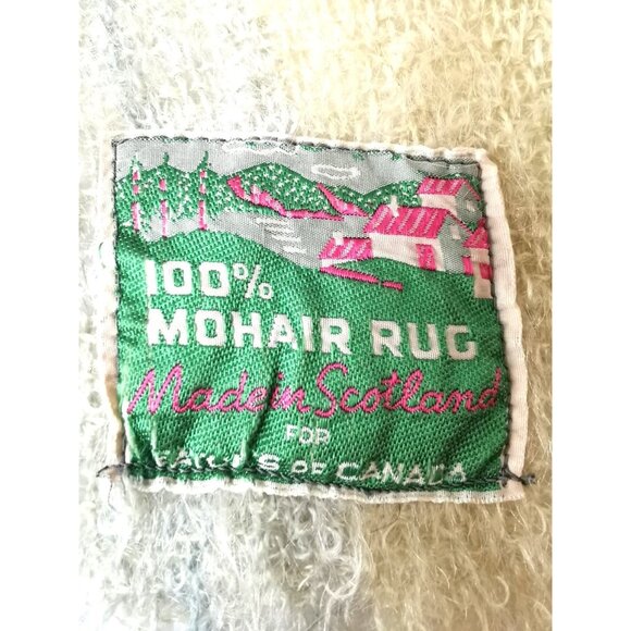 VINTAGE 100% Mohair Blanket Pastel Plaid Throw MADE IN SCOTLAND - Picture 4 of 8